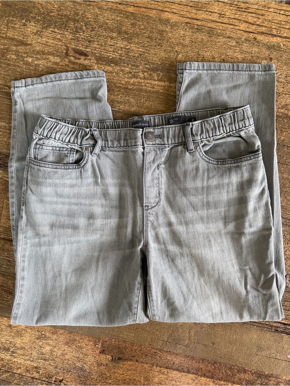 J.Jill PureJill Denim Relaxed Ankle Elastic Waist Grey Jeans Size S